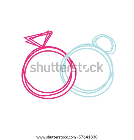 Wedding Rings Logo Simple wedding rings vector.