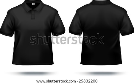Logo Design Presentation Template on Black Polo Shirt Design Template  Front   Back   Contains Gradient