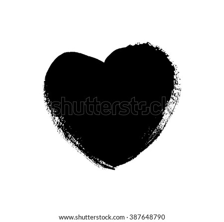 Black Heart Sign Painted By Watercolor Stock Illustration 174212495