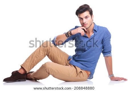 Shirtless Male Model Lying Alone On His Bed Stock Image 