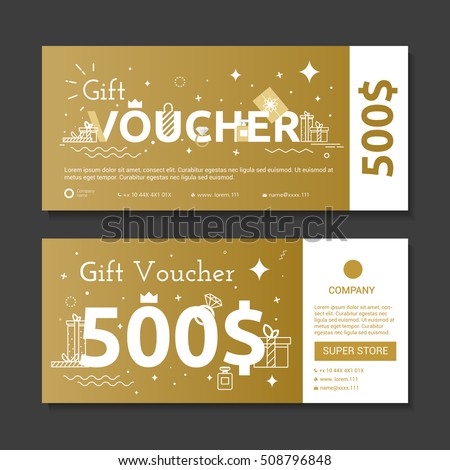 Set of gold voucher. Certificate diamond purchase in the value of the stores. Set of gold voucher. Certificate diamond purchase in the value of the stores.