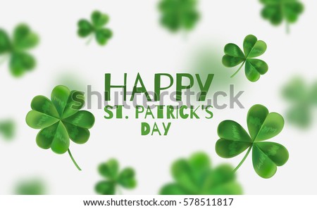 Modern flyer for St. Patrick's party. Clover 3D-effect. There is space for text. Happy St. Patrick's Day. Modern flyer for St. Patrick's party. Clover 3D-effect. There is space for text. Happy St. Patrick's Day.