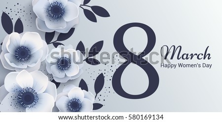 Elegant banner design template to the Women's Day. Greeting illustration anemones. Postcard on March 8, you can use the mailing list on the website, in promotional campaigns. Elegant banner design template to the Women's Day. Greeting illustration anemones. Postcard on March 8, you can use the mailing list on the website, in promotional campaigns.