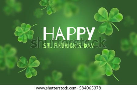 Template Design banner on St. Patrick's Day. 3d effect clover. Simple banner for the site, shop, magazine promotions. Banner with place for text. Template Design banner on St. Patrick's Day. 3d effect clover. Simple banner for the site, shop, magazine promotions. Banner with place for text.
