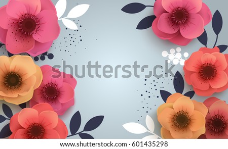 Red flowers with realistic shadow to banner or promotions. Background with anemones can be used for a magazine, web, advertising. Red flowers with realistic shadow to banner or promotions. Background with anemones can be used for a magazine, web, advertising.