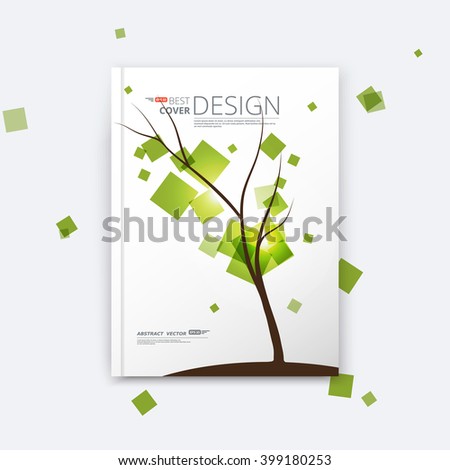 Abstract composition, elegant tree branch, square green leaf, spring leaves fly, business card, info brochure title sheet, plant print, font texture, seasonal sale discount event, fancy flier, EPS 10 - stock vector Abstract composition, elegant tree branch, square green leaf, spring leaves fly, business card, info brochure title sheet, plant print, font texture, seasonal sale discount event, fancy flier, EPS 10 - stock vector