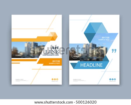 Abstract a4 brochure cover design. Info banner text frame. Urban city view font. Title sheet model set. Modern vector front page. Brand logo texture. Orange, blue triangle image icon. Ad flyer fiber Abstract a4 brochure cover design. Info banner text frame. Urban city view font. Title sheet model set. Modern vector front page. Brand logo texture. Orange, blue triangle image icon. Ad flyer fiber