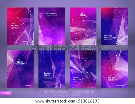 Abstract composition. Purple a4 brochure cover design. Patch info banner frame. Text font. Title sheet model set. Modern vector front page. Polygonal texture. Colored figure image icon. Ad flyer fiber Abstract composition. Purple a4 brochure cover design. Patch info banner frame. Text font. Title sheet model set. Modern vector front page. Polygonal texture. Colored figure image icon. Ad flyer fiber