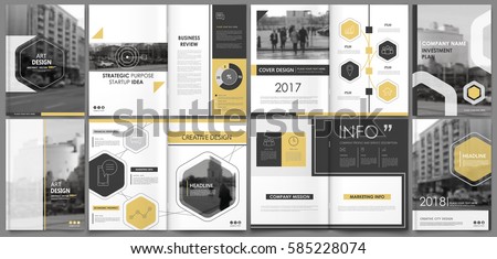 Abstract binder art. White a4 brochure cover design. Info banner frame. Elegant ad flyer text. Title sheet model set. Fancy vector front page. City font blurb .Yellow line, hexagon, figure icon Abstract binder art. White a4 brochure cover design. Info banner frame. Elegant ad flyer text. Title sheet model set. Fancy vector front page. City font blurb .Yellow line, hexagon, figure icon