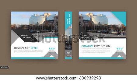 Design for business brochure cover, info banner frame, title sheet model set, techno flyer mockup or ad text font. Modern vector front page art with urban city street texture. White, blue figure icon Design for business brochure cover, info banner frame, title sheet model set, techno flyer mockup or ad text font. Modern vector front page art with urban city street texture. White, blue figure icon