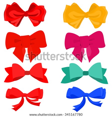 Vintage Bows Hand Drawn Illustration Isolated Stock Vector 142945447