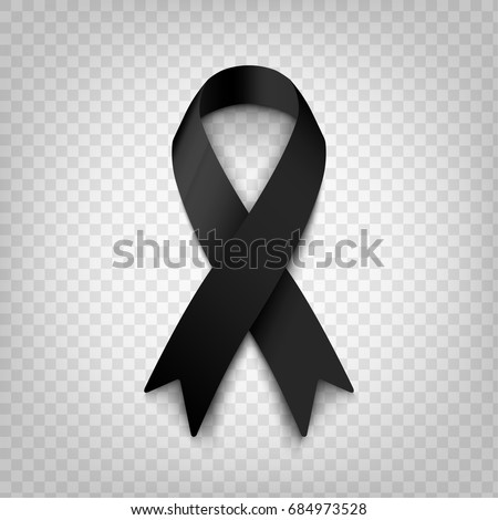 Stock vector illustration black awareness ribbon on transparent background. Mourning and melanoma symbol. Terrorism. Mourning ribbon, death. EPS 10 Stock vector illustration black awareness ribbon on transparent background. Mourning and melanoma symbol. Terrorism. Mourning ribbon, death. EPS 10