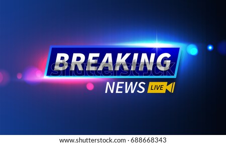 Stock vector illustration logo breaking news live banner. Police lights background, bokeh, breaking news live. EPS10 Stock vector illustration logo breaking news live banner. Police lights background, bokeh, breaking news live. EPS10