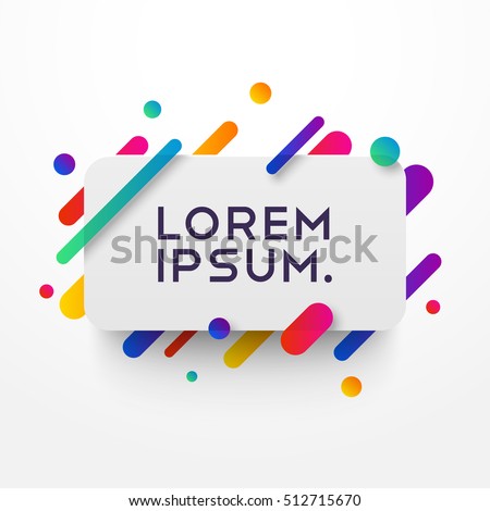 Vector background with paper card and abstract colorful shapes. Trendy neon lines and circles wallpaper in a modern material design style. Vector background with paper card and abstract colorful shapes. Trendy neon lines and circles wallpaper in a modern material design style.