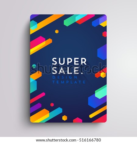 Vector printed cover template with abstract colorful shapes. Trendy neon color lines and hexagons in a modern material design style. Geometric lines on a dark background. Vector printed cover template with abstract colorful shapes. Trendy neon color lines and hexagons in a modern material design style. Geometric lines on a dark background.
