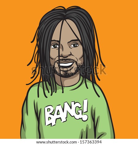 Vector illustration of smiling black man with dreadlocks. Easy-edit ... Vector illustration of smiling black man with dreadlocks. Easy-edit ...
