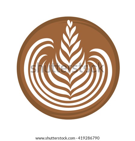 Tulip Heart Rosetta Latte Art Hot Stock Vector 429071452 ...