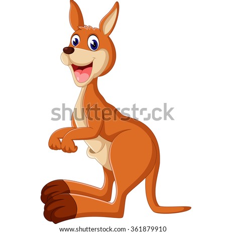 Illustration Pointing Cartoon Kangaroo Stock Vector 107297858