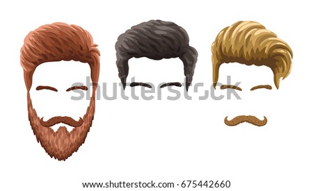 Hairstyle Face Set Haircuts Isolated On Stock Vector 92520943