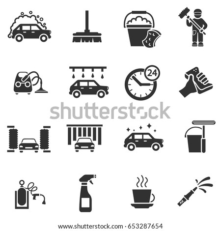 Car Wash Four Variants Car Wash Stock Vector 178805039 - Shutterstock