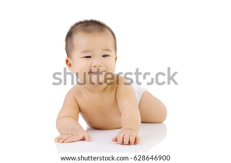 Naked Surprised Babyboy Lying On White Stock Photo Shutterstock