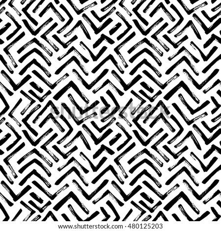 Seamless pattern with hand drawn brush strokes. Ink illustration. Geometric pattern for wrapping paper. Monochrome design. Seamless pattern with hand drawn brush strokes. Ink illustration. Geometric pattern for wrapping paper. Monochrome design.