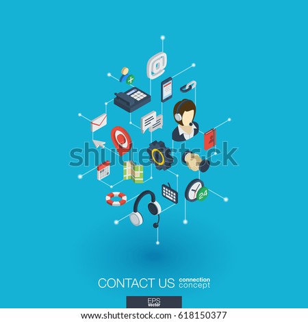 Support integrated 3d web icons. Digital network isometric interact concept. Connected graphic design dot and line system. Background for call center, help service, contact us . Vector Infograph Support integrated 3d web icons. Digital network isometric interact concept. Connected graphic design dot and line system. Background for call center, help service, contact us . Vector Infograph