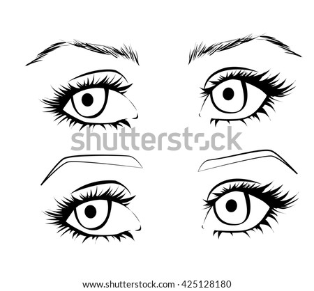 Types Eye Makeup Cat Eyeliner Tutorial Stock Vector 429460906