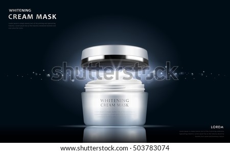 whitening cream mask blank package model, 3d illustration for cosmetic ads or magazine whitening cream mask blank package model, 3d illustration for cosmetic ads or magazine