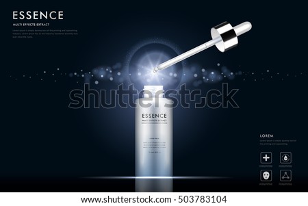 essence multi effect extract blank package model, 3d illustration for cosmetic ads or magazine essence multi effect extract blank package model, 3d illustration for cosmetic ads or magazine
