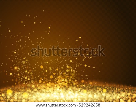 Abstract bokeh glittering golden powder background in 3d illustration Abstract bokeh glittering golden powder background in 3d illustration