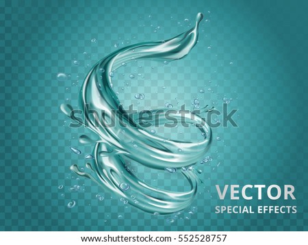 Dynamic aqua elements, special editable effect for design in 3d illustration Dynamic aqua elements, special editable effect for design in 3d illustration