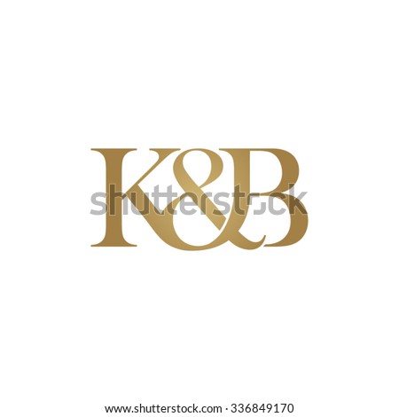 Kb+Initials Initial logo. Ampersand monogram golden logo - stock vector