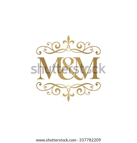 MM Initial Logo Ornament Ampersand Monogram Stock Vector Royalty Free