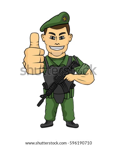 Cartoon Soldiers Stock Vector 95542111 - Shutterstock