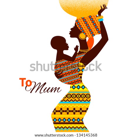 stock-vector-beautiful-silhouette-of-black-african-mother-and-baby-in-retro-style-cards-of-happy-mother-s-day-134145368.jpg