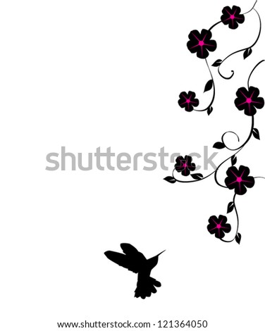 Vector Hummingbird Flowers Stock Vector 142362559 - Shutterstock