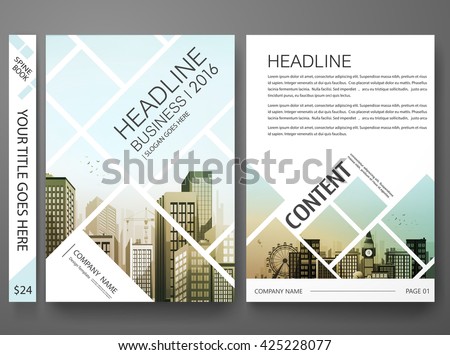 Brochure design template vector.Flyers report business magazine poster.Abstract square template and city.Cover book presentation portfolio.Cover brochure design template background.Layout in A4 size. - stock vector Brochure design template vector.Flyers report business magazine poster.Abstract square template and city.Cover book presentation portfolio.Cover brochure design template background.Layout in A4 size. - stock vector