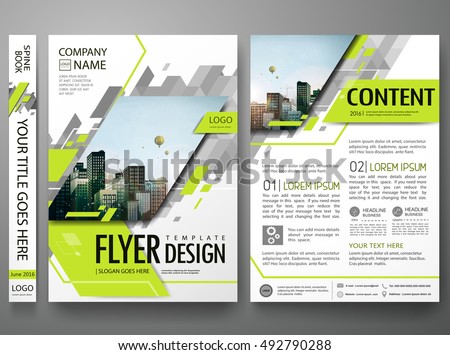 Flyers design template vector.Brochure report business magazine poster.Abstract green cover book portfolio presentation.Flat square triangles on poster design layout.City design on A4 brochure layout. Flyers design template vector.Brochure report business magazine poster.Abstract green cover book portfolio presentation.Flat square triangles on poster design layout.City design on A4 brochure layout.