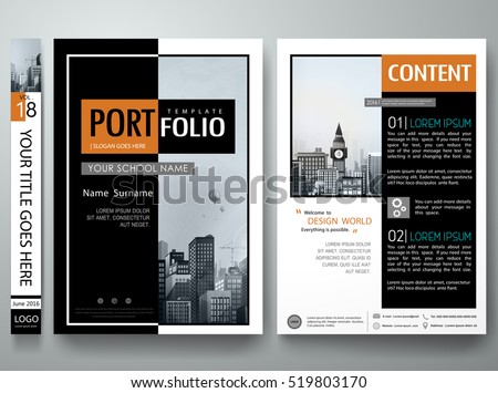 Minimal cover book portfolio presentation layout.Black abstract square brochure design report business flyers magazine poster.Portfolio design template vector layout.City design on A4 brochure layout. Minimal cover book portfolio presentation layout.Black abstract square brochure design report business flyers magazine poster.Portfolio design template vector layout.City design on A4 brochure layout.