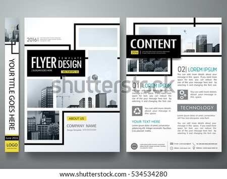Portfolio design template vector.Minimal brochure report business flyers magazine poster.Abstract black and yellow square cover book presentation.City concept on A4 size layout. Portfolio design template vector.Minimal brochure report business flyers magazine poster.Abstract black and yellow square cover book presentation.City concept on A4 size layout.