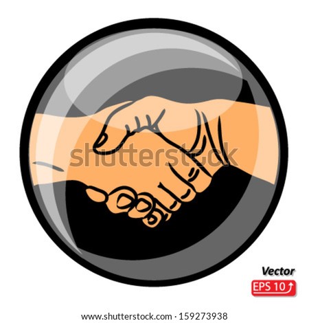 Hand shake, shaking hands symbol, sign, isolated on white background