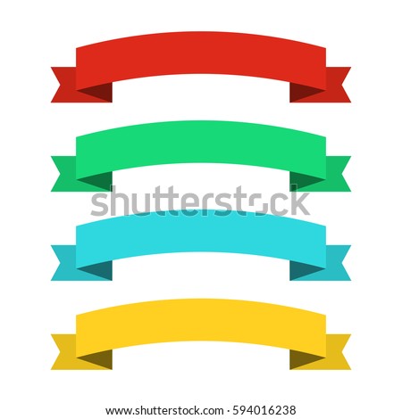 Flat ribbons banners. Ribbons in flat design. Vector set of colorful ribbons Flat ribbons banners. Ribbons in flat design. Vector set of colorful ribbons