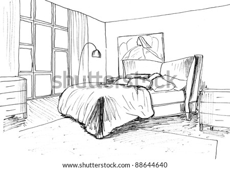 Pencil sketch of a room Stock Photos, Images, & Pictures | Shutterstock