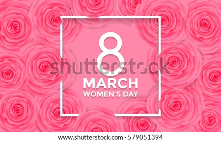 Women Day 8 March text lettering on flowers pattern background for greeting card. Women Day 8 March text lettering on flowers pattern background for greeting card.