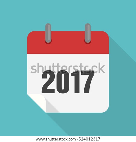 Calendar 2017 icon flat design isolated with long shadow, vector illustration Calendar 2017 icon flat design isolated with long shadow, vector illustration