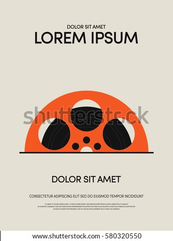 Film reel vintage retro poster background, vector illustration Film reel vintage retro poster background, vector illustration