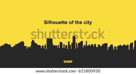 The silhouette city. Flat vector illustration EPS10 The silhouette city. Flat vector illustration EPS10