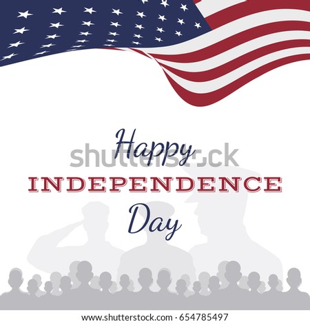 Celebrate Happy 4th of July - Independence Day. Congratulatory banner with combination of fonts. Flat vector illustration EPS 10 Celebrate Happy 4th of July - Independence Day. Congratulatory banner with combination of fonts. Flat vector illustration EPS 10
