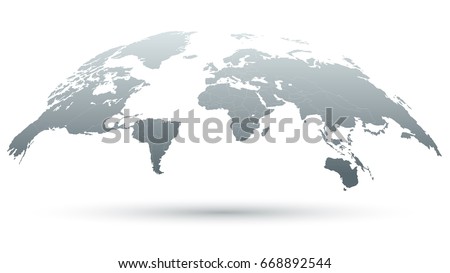3D Map of the World Isolated on White Background in Grey Color. Vector Illustration 3D Map of the World Isolated on White Background in Grey Color. Vector Illustration
